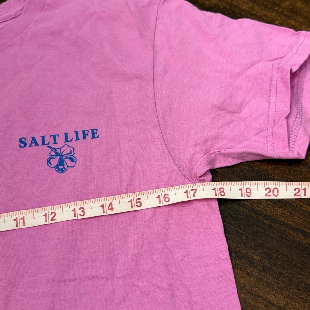 Salt Life Vibrant Pink / purple Tee with Blue Logo - Picture 2 of 5